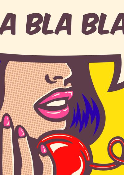 pop-art of woman on the phone