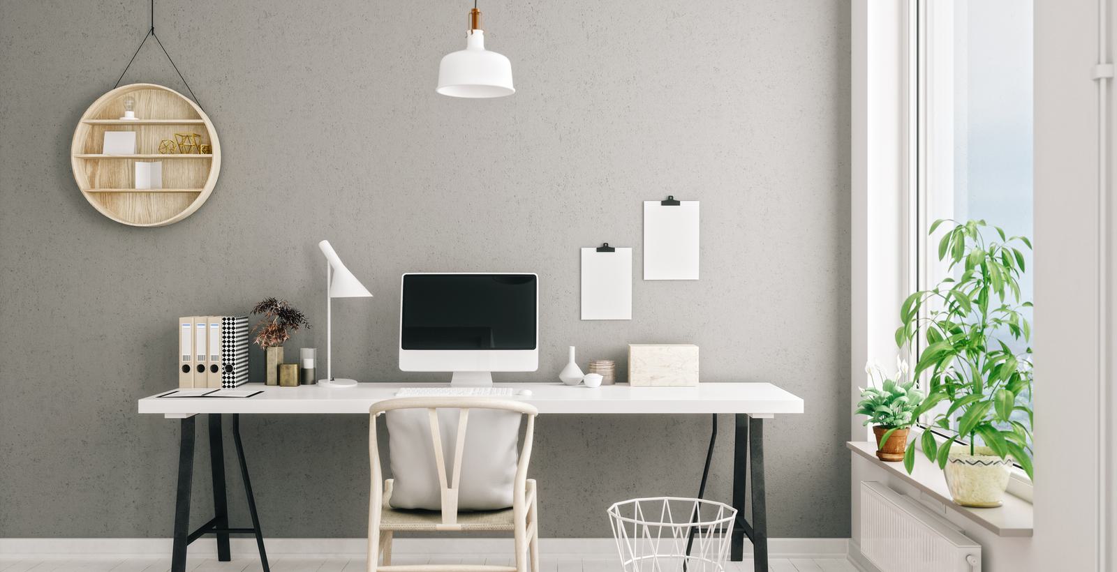 Minimal desk set up with imac