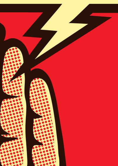 Comic illustration of a woman talking